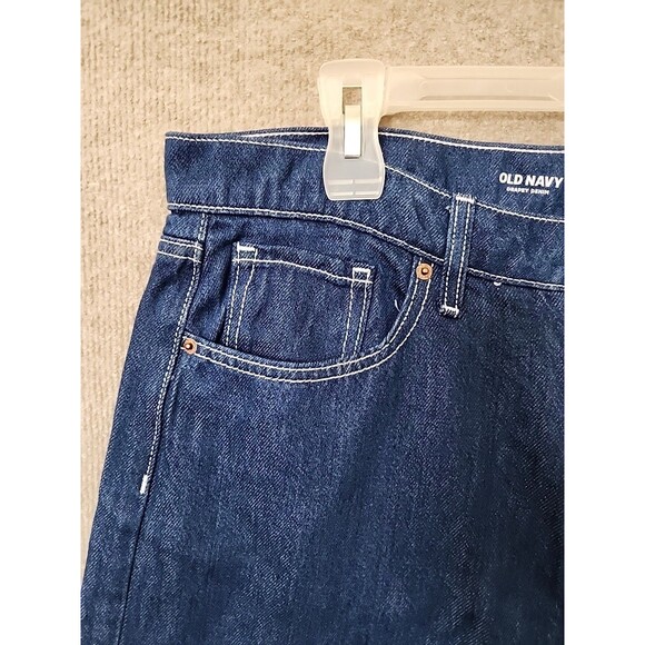 Old Navy Baggy Wide-Leg Culotte Jeans Womens 12 Blue Drapey Denim NEW - Picture 4 of 12